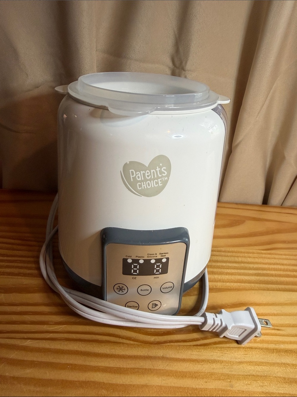 Parent's Choice Electric Baby Bottle Warmer & Sterilizer - White/Grey